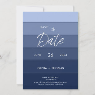 Invitation Modern Wave Stripes Beach Mariage photo Enregistre