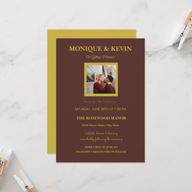Invitation Modern Wedding Invite Instant Download Available (Devant/Arrière en situation)