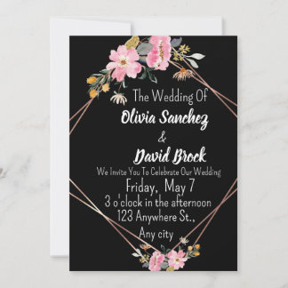 Invitation Modern White and Black Simple Wedding