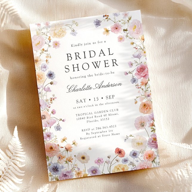 Invitation Modern Wildflowers Bridal Shower (Créateur téléchargé)