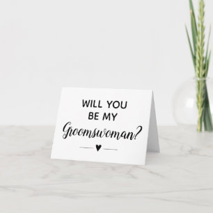 Invitation Modern Will You Be My Groomswoman Proposition Card