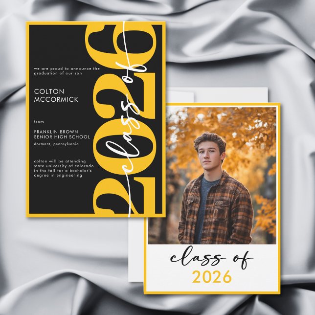 Invitation Modern Yellow Typography Graduation Announcement (Modern Yellow Typography Graduation Announcement)