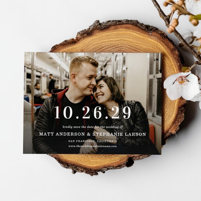 Invitation Modern Your Wedding Date Photo Save The Date (Créateur téléchargé)