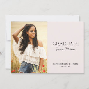 Invitation Moderne 1-Photo Blush Pink 2025 Graduation Party