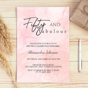 Invitation Moderne 50 ans et Fabuleuse Rose Gold 50e Annivers