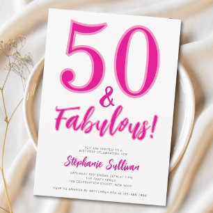 Invitation Moderne 50 ans et Incroyable Fête d'anniversaire r