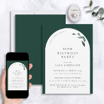 Invitation Moderne 50e anniversaire Emerald Green Arch Botani<br><div class="desc">Vous planifiez un anniversaire spécial ? Laissez-nous vous présenter notre 50e anniversaire moderne Emerald Green Arch Botanical Invitation - la façon parfaite de faire de votre événement un souvenir. Son arrière - plan vert émeraude et son élégante arche blanche sont parfaitement complétés par d'élégants accents botaniques d'aquarelle, créant une invitation...</div>