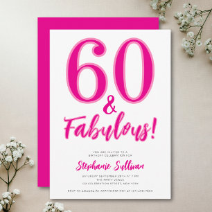 Invitation Moderne 60 ans et Fabulueuse Fête d'anniversaire r