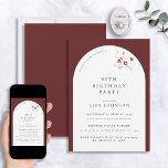Invitation Moderne 60e anniversaire Burgundy Arch Botanical<br><div class="desc">Vous planifiez un anniversaire spécial ? Laissez-nous vous présenter notre Invitation Botanique Moderne 60e Anniversaire de Bourgogne - la façon parfaite de faire de votre événement un souvenir. Son arrière - plan bordeaux et son élégante arche blanche sont parfaitement complétés par d'élégants accents botaniques aquarelles, créant une invitation qui est...</div>