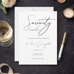 Invitation Moderne 70 ans et Fabulueuse Fête d'anniversaire 7