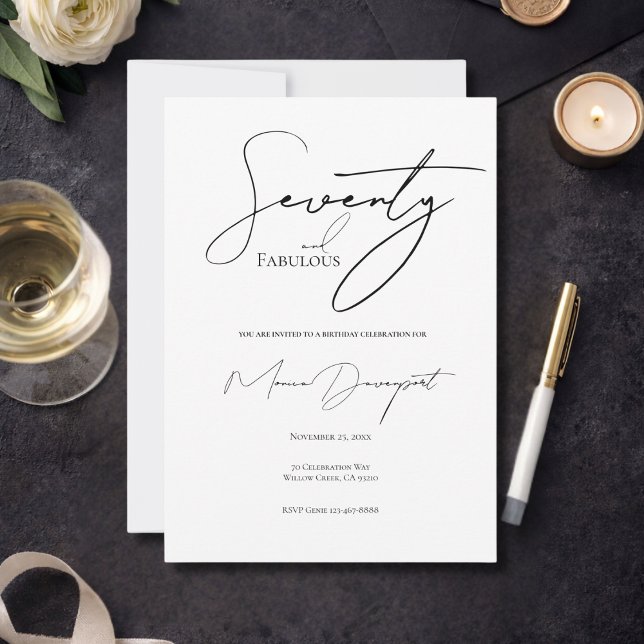 Invitation Moderne 70 ans et Fabulueuse Fête d'anniversaire 7 (Créateur téléchargé)