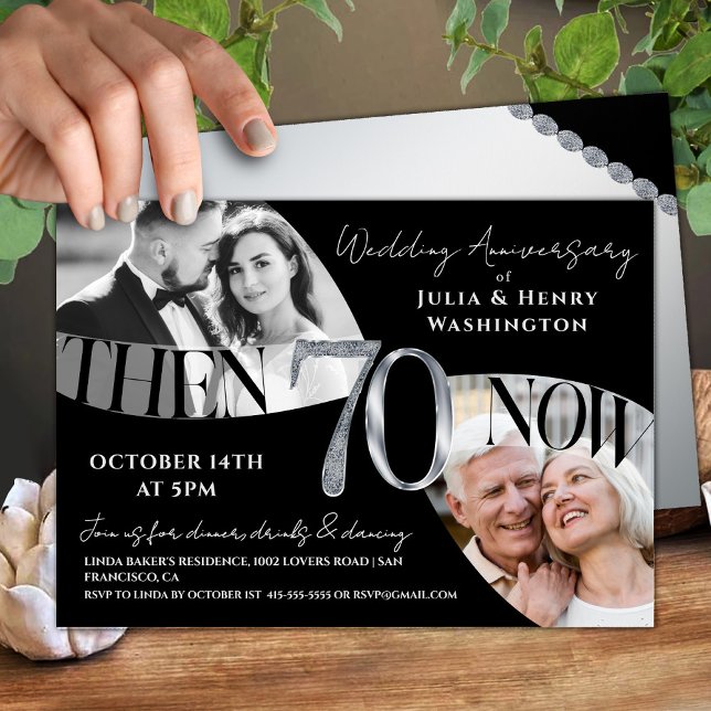 Invitation Moderne 70e anniversaire de mariage (Créateur téléchargé)