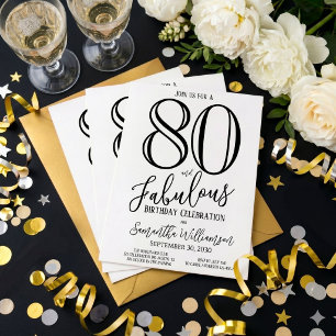 Invitation Moderne 80 ans et Incroyable Anniversaire des Quat