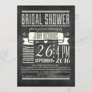 INVITATION MODERNE À LA DOUCHE EN PANNEAU À CHALKB