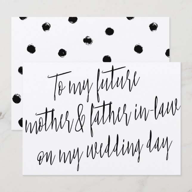 Invitation Moderne « À mes futurs beaux-parents » (Devant / Derrière)