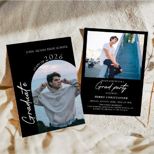 Invitation moderne à une fête de fin d'études avec