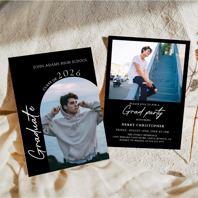 Invitation moderne à une fête de fin d'études avec (Créateur téléchargé)