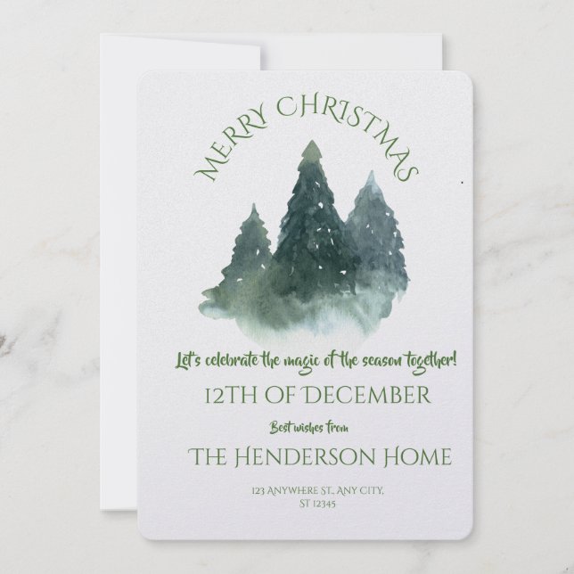 Invitation moderne à une fête de Noël joyeuse (Devant)