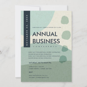 INVITATION MODERNE ABSTRAITE ART AQUA BLEU CONFÉRENCE ÉVÉNEME