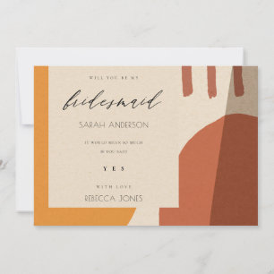 INVITATION MODERNE ABSTRAITE RUST ARTISTIC BE MON BRIDESMAID
