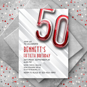 Invitation moderne Adulte 50e Anniversaire
