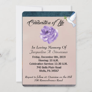 Invitation Moderne Ajouter votre photo Célébration de la vie