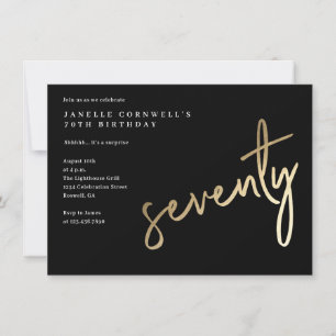 Invitation Moderne Anniversaire 70 Ans Or Gras