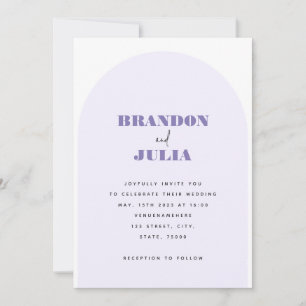 Invitation Moderne Arche de Lilas Minimaliste QR Code Tout en
