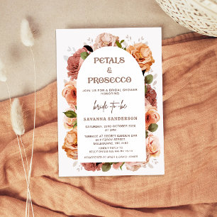 Invitation Moderne Automne Floral Petals Prosecco Fête des ma
