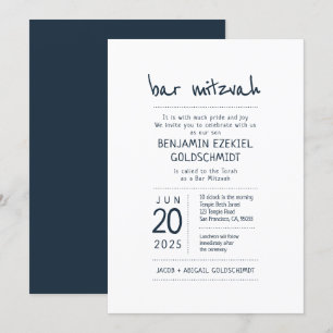 Invitation Moderne + Barreau minimaliste Mitzvah