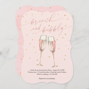 Invitation moderne blush simple pop the bubbly, chic champagn