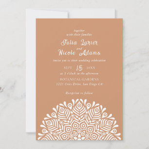 Invitation Moderne Bohème Ethnique Floral Mandala Coloré Mari