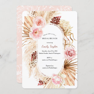 Invitation Moderne Boho Bridal Brunch Pampas Grass Floral