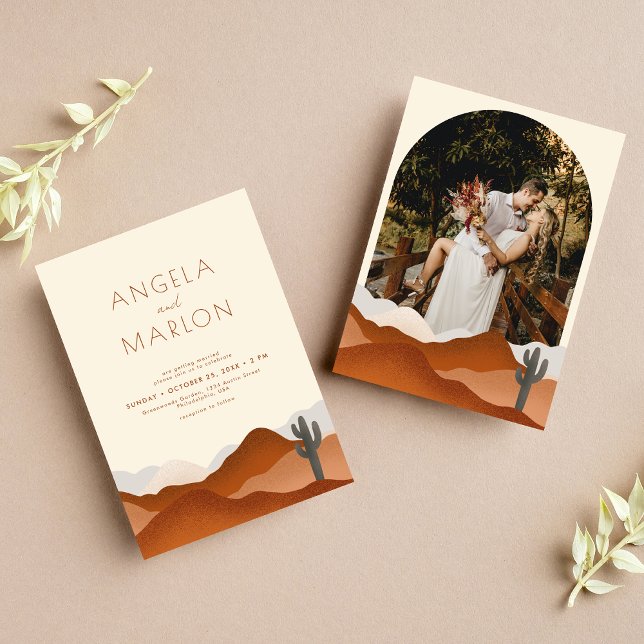 Invitation Moderne Boho Desert Terracotta Mariage Arch Photo (Créateur téléchargé)