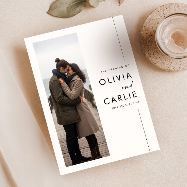 Invitation Moderne Boho Simple 3 Mariage photo (Créateur téléchargé)