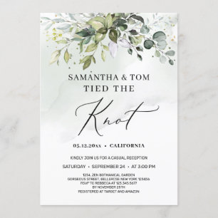 Invitation Moderne boho verdure feuillage a noué les liens en