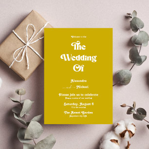 Invitation Moderne Bright Mustard Jaune Minimaliste mariage