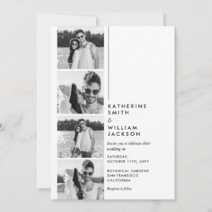 Invitation Moderne Cabine Photo 4 en 1 Mariage