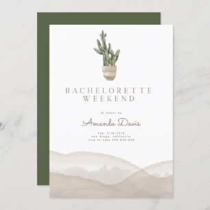 Invitation Moderne Cactus Desert Western Bachelorette Week-en