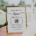 Invitation Moderne Capturez l'Love QR Code Mariage Sign,<br><div class="desc">Modern Capture the Love QR Code Signal Mariage, Notre enseigne "Capture the Love" présente un titre magnifiquement travaillé et un message sincère de la mariée et du marié. Ce qui le rend vraiment spécial est le code QR personnalisable, permettant aux invités de partager sans effort leurs photos avec vous sur...</div>