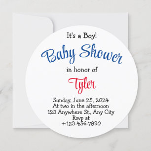 Invitation Moderne C'est un garçon Baseball Baby Shower Invit