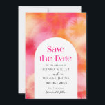 Invitation Moderne chaud rose et orange enregistrer la date M<br><div class="desc">Ce moderne enregistrer le faire-part de mariage date dispose d'un élégant design rose et orange. avec ce coloris branché de rose chaud et orange.Un faire-part de mariage d'été amusant avec un arrière - plan d'aquarelle rose et orange chaud.</div>