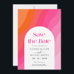 Invitation Moderne chaud rose et orange enregistrer la date M<br><div class="desc">Ce moderne enregistrer le faire-part de mariage date dispose d'un élégant design rose et orange. avec ce coloris branché de rose chaud et orange.Un faire-part de mariage d'été amusant avec un arrière - plan d'aquarelle rose et orange chaud.</div>