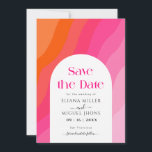 Invitation Moderne chaud rose et orange enregistrer la date M<br><div class="desc">Ce moderne enregistrer le faire-part de mariage date dispose d'un élégant design rose et orange. avec ce coloris branché de rose chaud et orange.Un faire-part de mariage d'été amusant avec un arrière - plan d'aquarelle rose et orange chaud.</div>