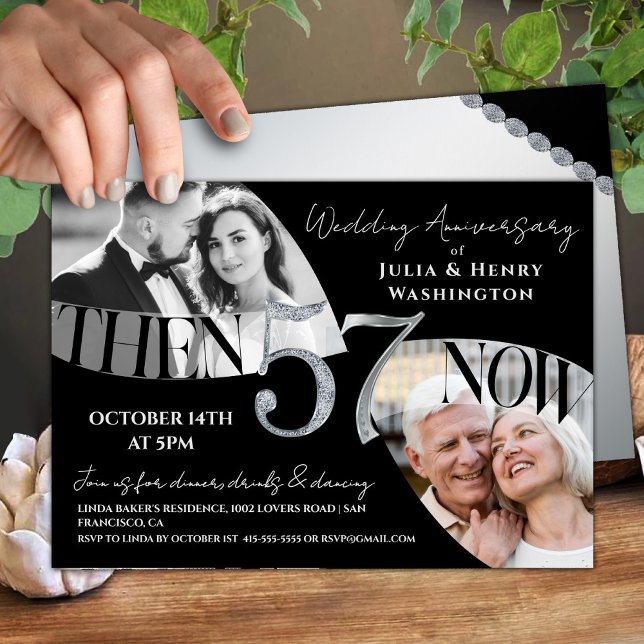 Invitation Moderne Chic 57e Anniversaire de Mariage (Créateur téléchargé)