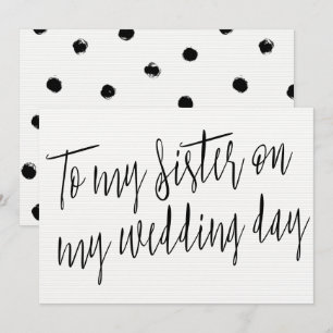 Invitation Moderne Chic "À ma sœur le jour de mon mariage"