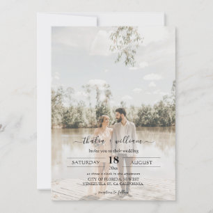 Invitation Moderne chic avec Mariage photo