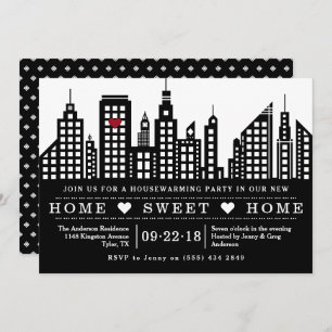 Invitation Moderne Chic Cityscape New Home House House