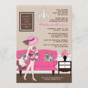 Invitation moderne chic de baby shower de maman