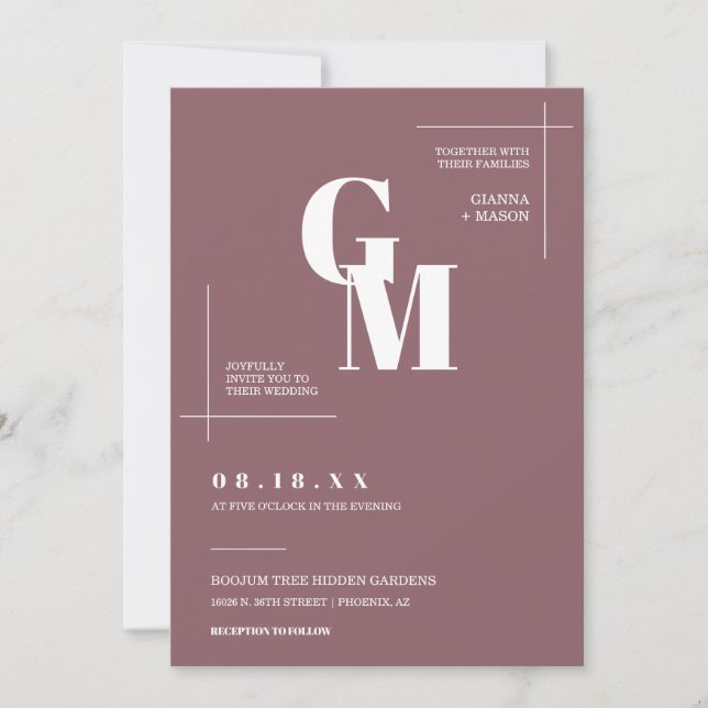 Invitation Moderne Chic Dusty violet Mariage QR Code Photo (Devant)